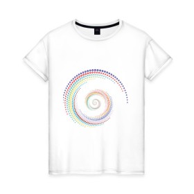 Женская футболка хлопок с принтом Обман зрения в Санкт-Петербурге, 100% хлопок | прямой крой, круглый вырез горловины, длина до линии бедер, слегка спущенное плечо | водоворот | вортекс | зрения | иллюзия | картинки | обман | оптическая | позитив | прикольные | радуга | циклон