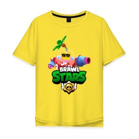 Мужская футболка хлопок Oversize с принтом СПРУТ BRAWL STARS в Санкт-Петербурге, 100% хлопок | свободный крой, круглый ворот, “спинка” длиннее передней части | brawl | brawl stars | brawl stars sprout | clash | sprout | tropical sprout | бравл старс | игра | мобильные игры | спраут | тропический спрут