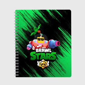 Тетрадь с принтом SPROUT BRAWL STARS в Санкт-Петербурге, 100% бумага | 48 листов, плотность листов — 60 г/м2, плотность картонной обложки — 250 г/м2. Листы скреплены сбоку удобной пружинной спиралью. Уголки страниц и обложки скругленные. Цвет линий — светло-серый
 | Тематика изображения на принте: brawl | brawl stars | brawl stars sprout | clash | sprout | tropical sprout | бравл старс | игра | мобильные игры | спраут | тропический спрут