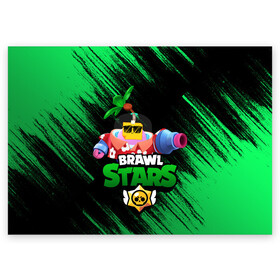 Поздравительная открытка с принтом SPROUT BRAWL STARS в Санкт-Петербурге, 100% бумага | плотность бумаги 280 г/м2, матовая, на обратной стороне линовка и место для марки
 | Тематика изображения на принте: brawl | brawl stars | brawl stars sprout | clash | sprout | tropical sprout | бравл старс | игра | мобильные игры | спраут | тропический спрут