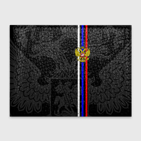 Обложка для студенческого билета с принтом РОССИЯ в Санкт-Петербурге, натуральная кожа | Размер: 11*8 см; Печать на всей внешней стороне | Тематика изображения на принте: eagle | flag | russia | герб россии | двухглавый орёл | орёл | рашка | россия | рф | триколор | флаг | флаг россии