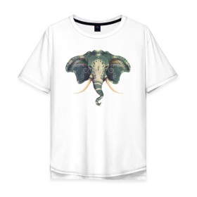 Мужская футболка хлопок Oversize с принтом Elephant в Санкт-Петербурге, 100% хлопок | свободный крой, круглый ворот, “спинка” длиннее передней части | art | elephant | арт | слон