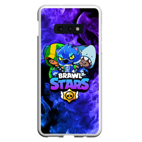 Чехол для Samsung S10E с принтом Brawl Stars TRIO в Санкт-Петербурге, Силикон | Область печати: задняя сторона чехла, без боковых панелей | Тематика изображения на принте: 8 bit | 8 бит | bibi | brawl | brawl stars | crow | leon | spike | sprout | stars | бравл | бравл старс | браво старс | игра | компьютерная | кров | леон | онлайн | старс