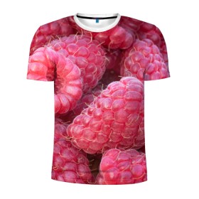 Мужская футболка 3D спортивная с принтом Очень много малины в Санкт-Петербурге, 100% полиэстер с улучшенными характеристиками | приталенный силуэт, круглая горловина, широкие плечи, сужается к линии бедра | плоды | ягоды