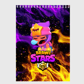 Скетчбук с принтом BRAWL STARS SANDY в Санкт-Петербурге, 100% бумага
 | 48 листов, плотность листов — 100 г/м2, плотность картонной обложки — 250 г/м2. Листы скреплены сверху удобной пружинной спиралью | bibi | brawl stars | coach mike | crow | gale | leon | leon shark | max | mecha crow | mr.p | phoenix | sally leon | sandy | spike | sprout | tara | unicorn | virus 8 bit | werewolf | ворон | оборотень