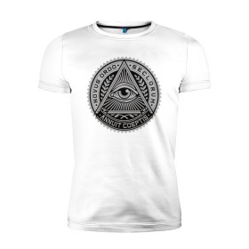 Мужская футболка премиум с принтом Eye в Санкт-Петербурге, 92% хлопок, 8% лайкра | приталенный силуэт, круглый вырез ворота, длина до линии бедра, короткий рукав | eye | всевидящее око | массоны