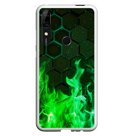 Чехол для Honor P Smart Z с принтом Fire в Санкт-Петербурге, Силикон | Область печати: задняя сторона чехла, без боковых панелей | fire | psicodelic | абстрактный | абстракция | зелёный | зеленый огонь | калейдоскоп | огонь | пламя | пламя космос | психоделика | радужный | разводы красок | северное сияние | фракталы