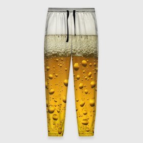 Мужские брюки 3D с принтом ПИВО в Санкт-Петербурге, 100% полиэстер | манжеты по низу, эластичный пояс регулируется шнурком, по бокам два кармана без застежек, внутренняя часть кармана из мелкой сетки | Тематика изображения на принте: beer | textures | бир | напитки | пенное | текстуры | фон