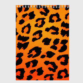 Скетчбук с принтом JAGUAR GOLD в Санкт-Петербурге, 100% бумага
 | 48 листов, плотность листов — 100 г/м2, плотность картонной обложки — 250 г/м2. Листы скреплены сверху удобной пружинной спиралью | cat | jaguar | leopard | yaguar | дикая кошка | животные | кошка | леопард | пятна животного | текстура | шерсть | ягуар