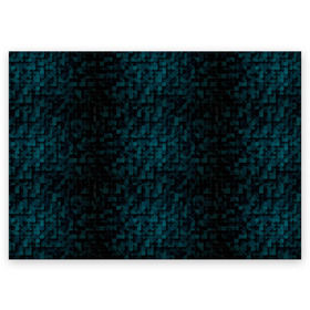 Поздравительная открытка с принтом КУБИЗМ в Санкт-Петербурге, 100% бумага | плотность бумаги 280 г/м2, матовая, на обратной стороне линовка и место для марки
 | 3d | textures | tiles | геометрия | камуфляж | квадраты | кубики | неон | объемный | пиксели | тайлы | текстуры | тетрис | фон
