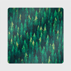 Магнит виниловый Квадрат с принтом ЛЕС в Санкт-Петербурге, полимерный материал с магнитным слоем | размер 9*9 см, закругленные углы | forest | green | textures | tiles | trees | ели | зеленый | зелень | камуфляж | лес | природа | тайлы | текстуры | фон