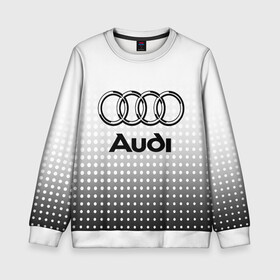 Детский свитшот 3D с принтом Audi в Санкт-Петербурге, 100% полиэстер | свободная посадка, прямой крой, мягкая тканевая резинка на рукавах и понизу свитшота | audi | audi лого | audi марка | audi эмблема | ауди | ауди значок | ауди лого | ауди чб значок | ауди эмблема | значок audi | лого автомобиля | логотип audi | логотип ауди | черно белый