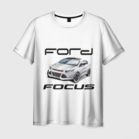 Мужская футболка 3D с принтом FORD в Санкт-Петербурге, 100% полиэфир | прямой крой, круглый вырез горловины, длина до линии бедер | Тематика изображения на принте: focus | ford | авто | гонки | машина | тачка | фокус | форд