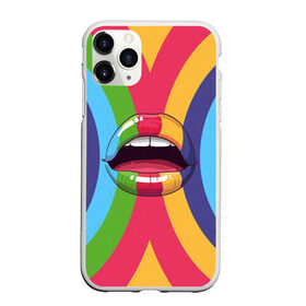 Чехол для iPhone 11 Pro Max матовый с принтом Радужные губы в Санкт-Петербурге, Силикон |  | вписка | губы | зубы | клуб | пафос | пафосная | поцелуй | радуга | радужно | рот | сочность | сочные | туса | тусовка | улыбка | язык