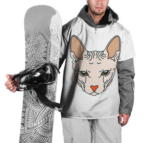 Накидка на куртку 3D с принтом Сфинкс в Санкт-Петербурге, 100% полиэстер |  | Тематика изображения на принте: арт | животные | картинка | лысая кошка | лысый кот | мультяшный принт | нарисованная кошка | нарисованный кот | принт | рисунок | сфинкс