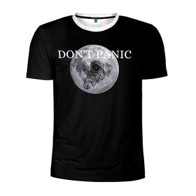 Мужская футболка 3D спортивная с принтом Dont Panic в Санкт-Петербурге, 100% полиэстер с улучшенными характеристиками | приталенный силуэт, круглая горловина, широкие плечи, сужается к линии бедра | 