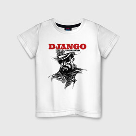 Детская футболка хлопок с принтом Django в Санкт-Петербурге, 100% хлопок | круглый вырез горловины, полуприлегающий силуэт, длина до линии бедер | Тематика изображения на принте: django | tarantino | джанго | джанго освобожденный | тарантино