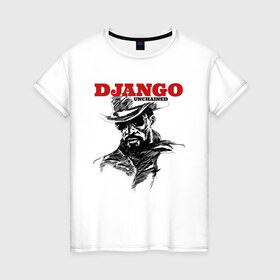 Женская футболка хлопок с принтом Django в Санкт-Петербурге, 100% хлопок | прямой крой, круглый вырез горловины, длина до линии бедер, слегка спущенное плечо | django | tarantino | джанго | джанго освобожденный | тарантино