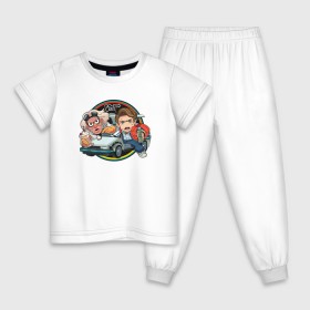 Детская пижама хлопок с принтом Back to the Future в Санкт-Петербурге, 100% хлопок |  брюки и футболка прямого кроя, без карманов, на брюках мягкая резинка на поясе и по низу штанин
 | django | tarantino | джанго | джанго освобожденный | тарантино