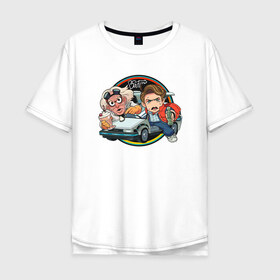 Мужская футболка хлопок Oversize с принтом Back to the Future в Санкт-Петербурге, 100% хлопок | свободный крой, круглый ворот, “спинка” длиннее передней части | django | tarantino | джанго | джанго освобожденный | тарантино