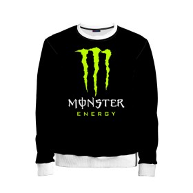 Детский свитшот 3D с принтом MONSTER ENERGY в Санкт-Петербурге, 100% полиэстер | свободная посадка, прямой крой, мягкая тканевая резинка на рукавах и понизу свитшота | black monster | bmx | claw | cybersport | energy | monster | monster energy | moto | motocross | race | sport | киберспорт | когти | монстер энерджи | монстр | мото | мотокросс | ралли | скейтбординг | спорт | т | энергия