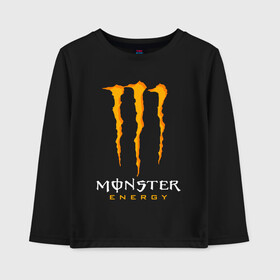 Детский лонгслив хлопок с принтом MONSTER ENERGY в Санкт-Петербурге, 100% хлопок | круглый вырез горловины, полуприлегающий силуэт, длина до линии бедер | black monster | bmx | claw | cybersport | energy | monster | monster energy | moto | motocross | race | sport | киберспорт | когти | монстер энерджи | монстр | мото | мотокросс | ралли | скейтбординг | спорт | т | энергия