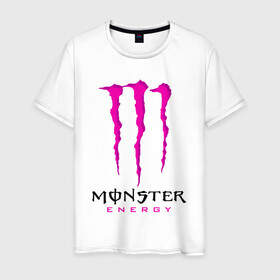 Мужская футболка хлопок с принтом MONSTER ENERGY в Санкт-Петербурге, 100% хлопок | прямой крой, круглый вырез горловины, длина до линии бедер, слегка спущенное плечо. | Тематика изображения на принте: black monster | bmx | claw | cybersport | energy | monster | monster energy | moto | motocross | race | sport | киберспорт | когти | монстер энерджи | монстр | мото | мотокросс | ралли | скейтбординг | спорт | т | энергия