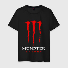 Мужская футболка хлопок с принтом MONSTER ENERGY в Санкт-Петербурге, 100% хлопок | прямой крой, круглый вырез горловины, длина до линии бедер, слегка спущенное плечо. | black monster | bmx | claw | cybersport | energy | monster | monster energy | moto | motocross | race | sport | киберспорт | когти | монстер энерджи | монстр | мото | мотокросс | ралли | скейтбординг | спорт | т | энергия