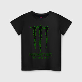 Детская футболка хлопок с принтом MONSTER ENERGY в Санкт-Петербурге, 100% хлопок | круглый вырез горловины, полуприлегающий силуэт, длина до линии бедер | black monster | bmx | claw | cybersport | energy | monster | monster energy | moto | motocross | race | sport | киберспорт | когти | монстер энерджи | монстр | мото | мотокросс | ралли | скейтбординг | спорт | т | энергия