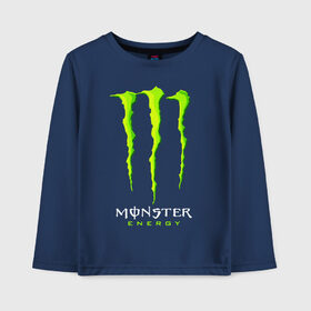 Детский лонгслив хлопок с принтом MONSTER ENERGY в Санкт-Петербурге, 100% хлопок | круглый вырез горловины, полуприлегающий силуэт, длина до линии бедер | black monster | bmx | claw | cybersport | energy | monster | monster energy | moto | motocross | race | sport | киберспорт | когти | монстер энерджи | монстр | мото | мотокросс | ралли | скейтбординг | спорт | т | энергия