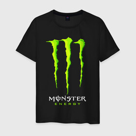 Мужская футболка хлопок с принтом MONSTER ENERGY в Санкт-Петербурге, 100% хлопок | прямой крой, круглый вырез горловины, длина до линии бедер, слегка спущенное плечо. | Тематика изображения на принте: black monster | bmx | claw | cybersport | energy | monster | monster energy | moto | motocross | race | sport | киберспорт | когти | монстер энерджи | монстр | мото | мотокросс | ралли | скейтбординг | спорт | т | энергия