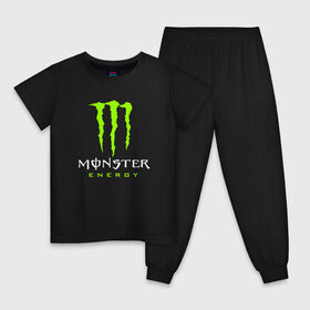 Детская пижама хлопок с принтом MONSTER ENERGY в Санкт-Петербурге, 100% хлопок |  брюки и футболка прямого кроя, без карманов, на брюках мягкая резинка на поясе и по низу штанин
 | Тематика изображения на принте: black monster | bmx | claw | cybersport | energy | monster | monster energy | moto | motocross | race | sport | киберспорт | когти | монстер энерджи | монстр | мото | мотокросс | ралли | скейтбординг | спорт | т | энергия