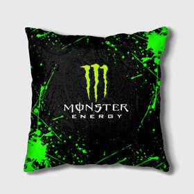 Подушка 3D с принтом MONSTER ENERGY в Санкт-Петербурге, наволочка – 100% полиэстер, наполнитель – холлофайбер (легкий наполнитель, не вызывает аллергию). | состоит из подушки и наволочки. Наволочка на молнии, легко снимается для стирки | black monster | bmx | claw | cybersport | energy | monster | monster energy | moto | motocross | race | sport | киберспорт | когти | монстер энерджи | монстр | мото | мотокросс | ралли | скейтбординг | спорт | т | энергия