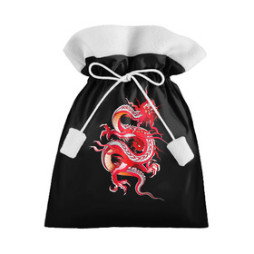Подарочный 3D мешок с принтом Дракон в Санкт-Петербурге, 100% полиэстер | Размер: 29*39 см | арт | дракон | дракоша | животные | картинка | китайский дракон | красный дракон | рисунок | японский дракон | ящер