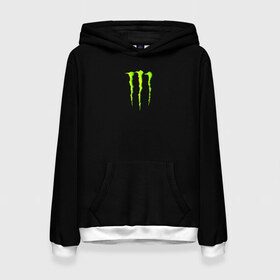 Женская толстовка 3D с принтом MONSTER ENERGY в Санкт-Петербурге, 100% полиэстер  | двухслойный капюшон со шнурком для регулировки, мягкие манжеты на рукавах и по низу толстовки, спереди карман-кенгуру с мягким внутренним слоем. | black monster | bmx | claw | cybersport | energy | monster | monster energy | moto | motocross | race | sport | киберспорт | когти | монстер энерджи | монстр | мото | мотокросс | ралли | скейтбординг | спорт | т | энергия