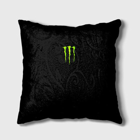 Подушка 3D с принтом MONSTER ENERGY в Санкт-Петербурге, наволочка – 100% полиэстер, наполнитель – холлофайбер (легкий наполнитель, не вызывает аллергию). | состоит из подушки и наволочки. Наволочка на молнии, легко снимается для стирки | black monster | bmx | claw | cybersport | energy | monster | monster energy | moto | motocross | race | sport | киберспорт | когти | монстер энерджи | монстр | мото | мотокросс | ралли | скейтбординг | спорт | т | энергия