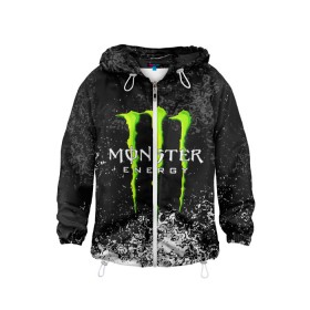 Детская ветровка 3D с принтом MONSTER ENERGY в Санкт-Петербурге, 100% полиэстер | подол и капюшон оформлены резинкой с фиксаторами, по бокам два кармана без застежек, один потайной карман на груди | Тематика изображения на принте: black monster | bmx | claw | cybersport | energy | monster | monster energy | moto | motocross | race | sport | киберспорт | когти | монстер энерджи | монстр | мото | мотокросс | ралли | скейтбординг | спорт | т | энергия