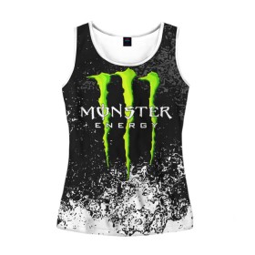 Женская майка 3D с принтом MONSTER ENERGY в Санкт-Петербурге, 100% полиэстер | круглая горловина, прямой силуэт, длина до линии бедра | black monster | bmx | claw | cybersport | energy | monster | monster energy | moto | motocross | race | sport | киберспорт | когти | монстер энерджи | монстр | мото | мотокросс | ралли | скейтбординг | спорт | т | энергия