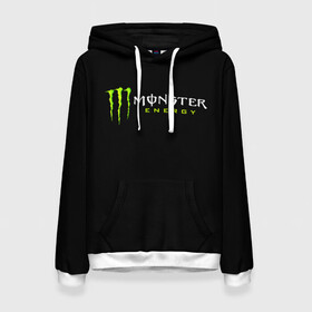 Женская толстовка 3D с принтом MONSTER ENERGY в Санкт-Петербурге, 100% полиэстер  | двухслойный капюшон со шнурком для регулировки, мягкие манжеты на рукавах и по низу толстовки, спереди карман-кенгуру с мягким внутренним слоем. | black monster | bmx | claw | cybersport | energy | monster | monster energy | moto | motocross | race | sport | киберспорт | когти | монстер энерджи | монстр | мото | мотокросс | ралли | скейтбординг | спорт | т | энергия