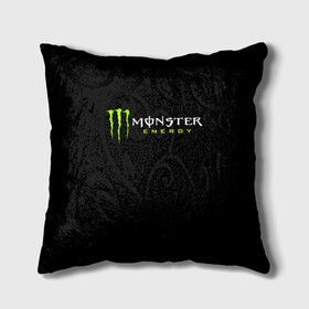 Подушка 3D с принтом MONSTER ENERGY в Санкт-Петербурге, наволочка – 100% полиэстер, наполнитель – холлофайбер (легкий наполнитель, не вызывает аллергию). | состоит из подушки и наволочки. Наволочка на молнии, легко снимается для стирки | black monster | bmx | claw | cybersport | energy | monster | monster energy | moto | motocross | race | sport | киберспорт | когти | монстер энерджи | монстр | мото | мотокросс | ралли | скейтбординг | спорт | т | энергия