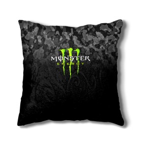 Подушка 3D с принтом MONSTER ENERGY в Санкт-Петербурге, наволочка – 100% полиэстер, наполнитель – холлофайбер (легкий наполнитель, не вызывает аллергию). | состоит из подушки и наволочки. Наволочка на молнии, легко снимается для стирки | black monster | bmx | claw | cybersport | energy | monster | monster energy | moto | motocross | race | sport | киберспорт | когти | монстер энерджи | монстр | мото | мотокросс | ралли | скейтбординг | спорт | т | энергия