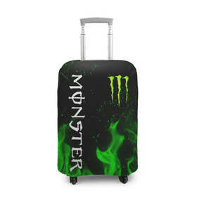 Чехол для чемодана 3D с принтом MONSTER ENERGY в Санкт-Петербурге, 86% полиэфир, 14% спандекс | двустороннее нанесение принта, прорези для ручек и колес | black monster | bmx | claw | cybersport | energy | monster | monster energy | moto | motocross | race | sport | киберспорт | когти | монстер энерджи | монстр | мото | мотокросс | ралли | скейтбординг | спорт | т | энергия