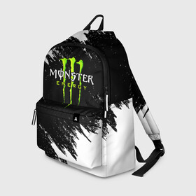 Рюкзак 3D с принтом MONSTER ENERGY  в Санкт-Петербурге, 100% полиэстер | лямки с регулируемой длиной, сверху петелька, чтобы рюкзак можно было повесить на вешалку. Основное отделение закрывается на молнию, как и внешний карман. Внутри два дополнительных кармана, один из которых закрывается на молнию. По бокам два дополнительных кармашка | black monster | bmx | claw | cybersport | energy | monster | monster energy | moto | motocross | race | sport | киберспорт | когти | монстер энерджи | монстр | мото | мотокросс | ралли | скейтбординг | спорт | т | энергия