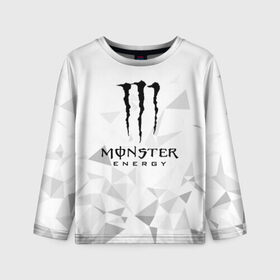 Детский лонгслив 3D с принтом MONSTER ENERGY в Санкт-Петербурге, 100% полиэстер | длинные рукава, круглый вырез горловины, полуприлегающий силуэт
 | black monster | bmx | claw | cybersport | energy | monster | monster energy | moto | motocross | race | sport | киберспорт | когти | монстер энерджи | монстр | мото | мотокросс | ралли | скейтбординг | спорт | т | энергия