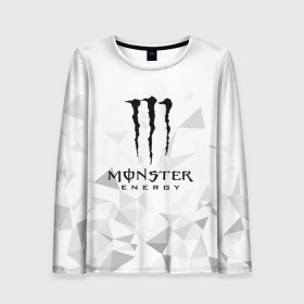 Женский лонгслив 3D с принтом MONSTER ENERGY в Санкт-Петербурге, 100% полиэстер | длинные рукава, круглый вырез горловины, полуприлегающий силуэт | black monster | bmx | claw | cybersport | energy | monster | monster energy | moto | motocross | race | sport | киберспорт | когти | монстер энерджи | монстр | мото | мотокросс | ралли | скейтбординг | спорт | т | энергия