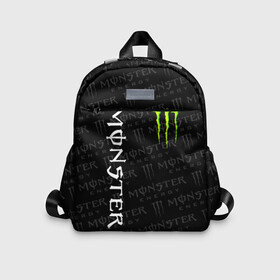 Детский рюкзак 3D с принтом MONSTER ENERGY  в Санкт-Петербурге, 100% полиэстер | лямки с регулируемой длиной, сверху петелька, чтобы рюкзак можно было повесить на вешалку. Основное отделение закрывается на молнию, как и внешний карман. Внутри дополнительный карман. По бокам два дополнительных кармашка | black monster | bmx | claw | cybersport | energy | monster | monster energy | moto | motocross | race | sport | киберспорт | когти | монстер энерджи | монстр | мото | мотокросс | ралли | скейтбординг | спорт | т | энергия