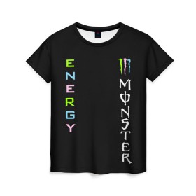 Женская футболка 3D с принтом MONSTER ENERGY (Z) в Санкт-Петербурге, 100% полиэфир ( синтетическое хлопкоподобное полотно) | прямой крой, круглый вырез горловины, длина до линии бедер | black monster | bmx | claw | cybersport | energy | monster | monster energy | moto | motocross | race | sport | киберспорт | когти | монстер энерджи | монстр | мото | мотокросс | ралли | скейтбординг | спорт | энергия