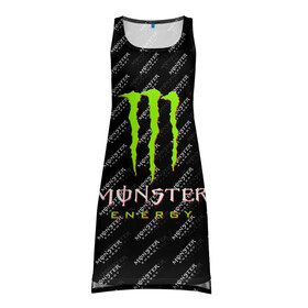 Платье-майка 3D с принтом MONSTER ENERGY | МОНСТЕР ЭНЕРДЖИ (Z) в Санкт-Петербурге, 100% полиэстер | полуприлегающий силуэт, широкие бретели, круглый вырез горловины, удлиненный подол сзади. | black monster | bmx | claw | cybersport | energy | monster | monster energy | moto | motocross | race | sport | киберспорт | когти | монстер энерджи | монстр | мото | мотокросс | ралли | скейтбординг | спорт | т | энергия