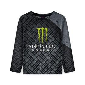 Детский лонгслив 3D с принтом MONSTER ENERGY (Z) в Санкт-Петербурге, 100% полиэстер | длинные рукава, круглый вырез горловины, полуприлегающий силуэт
 | black monster | bmx | claw | cybersport | energy | monster | monster energy | moto | motocross | race | sport | киберспорт | когти | монстер энерджи | монстр | мото | мотокросс | ралли | скейтбординг | спорт | т | энергия