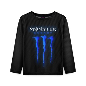 Детский лонгслив 3D с принтом MONSTER ENERGY (Z) в Санкт-Петербурге, 100% полиэстер | длинные рукава, круглый вырез горловины, полуприлегающий силуэт
 | black monster | bmx | claw | cybersport | energy | monster | monster energy | moto | motocross | race | sport | киберспорт | когти | монстер энерджи | монстр | мото | мотокросс | ралли | скейтбординг | спорт | т | энергия